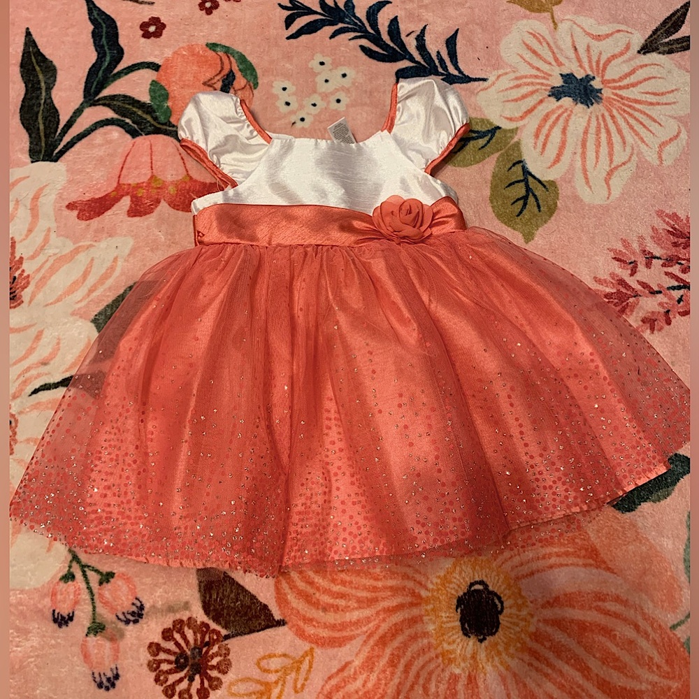 George Baby Coral and White Floral Dress (18M)